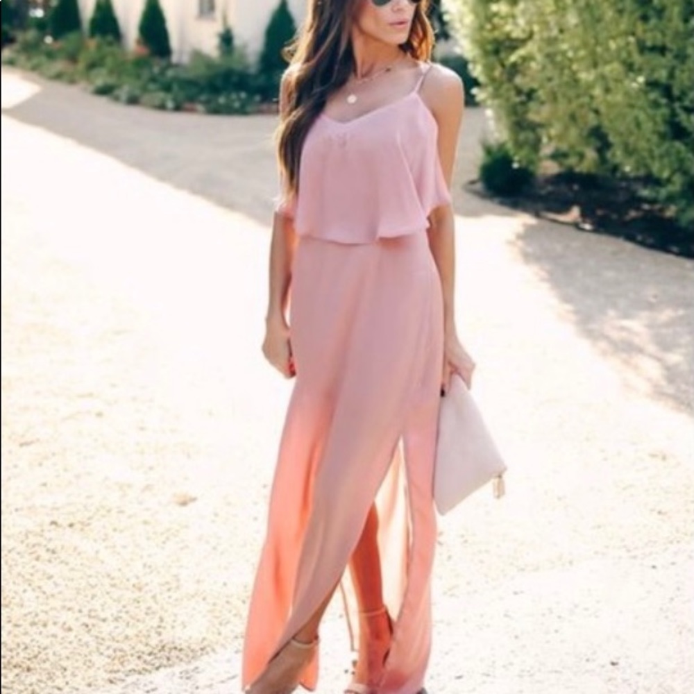 Vici Dolls mauve satin maxi dress